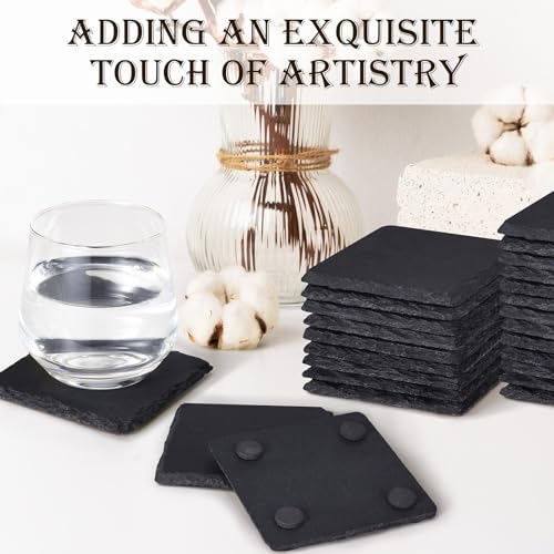 60 PCS Slate Coasters for Laser Engraving, Natural Stone Drink Coaster Bulk - color: 60 Pieces