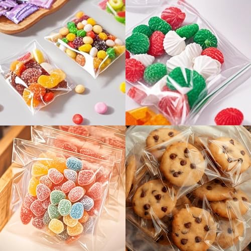 Egofine Self Sealing Cellophane Bags 100 PCS,4x9 Inches Clear Resealable Cellophane Bags for Packaging Cookies, Favors and Products - color: 4"x9"Pack of 100