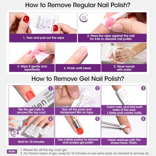 GELLEN Nail Cleanser Pads and Polish Remover Pads 400 Pack with Tools - size: 402PCS (Remover Pads Included)