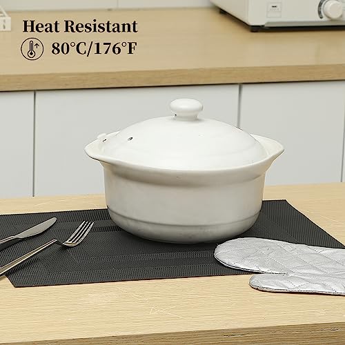 Leetaltree Black Frame Placemats Set of 12 - Heat Resistant Non-Slip Place mats for Dining Table, Washable Durable PVC Vinyl Woven Table Mats（Black Frame, 12） - color: F1- Black Frame, size: Set of 12