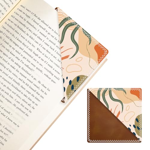 Personalized Leather Bookmarks, Fun & Cute Book Accessories for Reading Lovers, Unbreakable Page Markers for Women Men Girls Boys Student Teacher Kids Retirement Birthday Gifts (Boho Waterweed) - color: Boho Waterweed