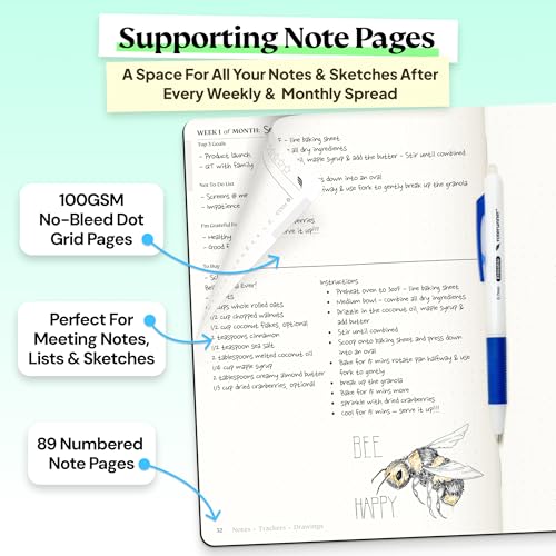 Roterunner Purpose Planner Notebook A5 5.8”x8.3” Undated 2026 Daily Weekly and Monthly Productivity Goal Setting Tool for Work Home ADHD Planner for Adults Self Care Journal (Black Softcover) - color: Black, size: A5 Softcover