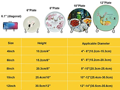 SVENJBB Black Metal Plate Stand, 12 Inch Display Holder, Small Plate Display Stand for Cookbook, Picture Frame, Photo, Decorative Items (1 Pack)
