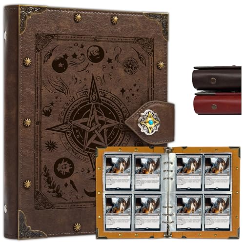 DUROTAN Trading Card Binder for MTG/YGO/PTCG/Game Cards,Holds 240 Cards - color: 7-Fantasy-GrayBrown