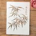 TIAMECH A4 Reusable Bamboo Stencil for Painting - style: Bamboo