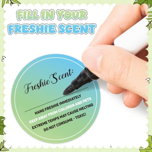 PANTIDE 500 Count Freshiess Scent Care Instruction Stickers (Green Blue) - color: Freshiess Green Blue