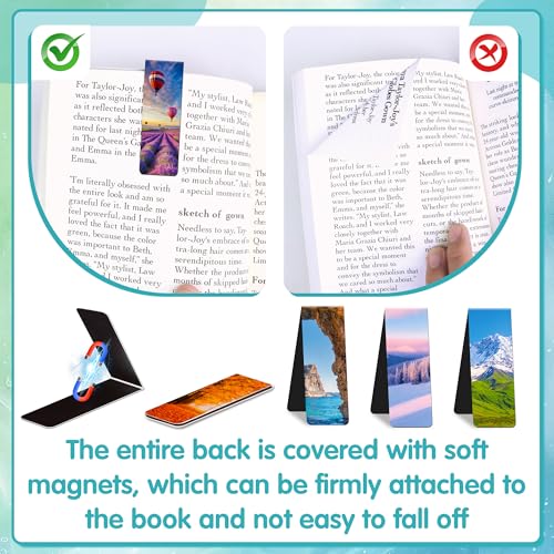 48PCS Magnetic Bookmarks Bulk Magnet Bookmarks Book Lovers Gifts - style: Scenery