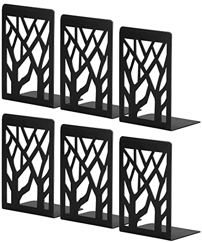 Book Ends, Bookends, Bookends for Shelves, Bookend, Book Ends for Heavy Books, Black Metal Book Shelf Holder Home Decorative, Book Stoppers for Shelves 3 Pair - size: Black-3 Pair