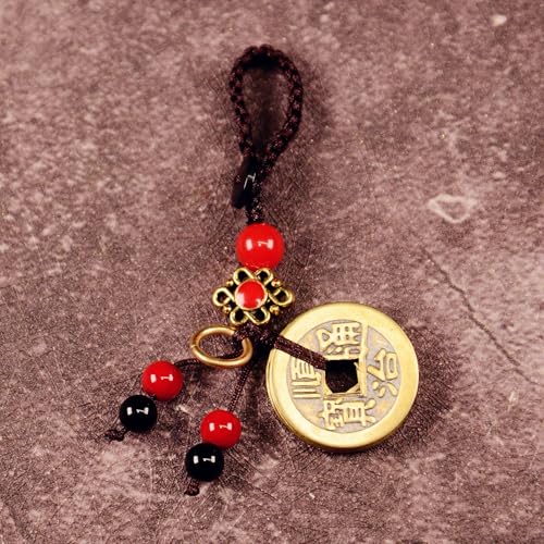 Lucky Cat Charms,Maneki Neko Brass Cat Keychain With Feng Shui Coins,Buddha Statue Kitty Good Luck Charms - color: Gourd-02