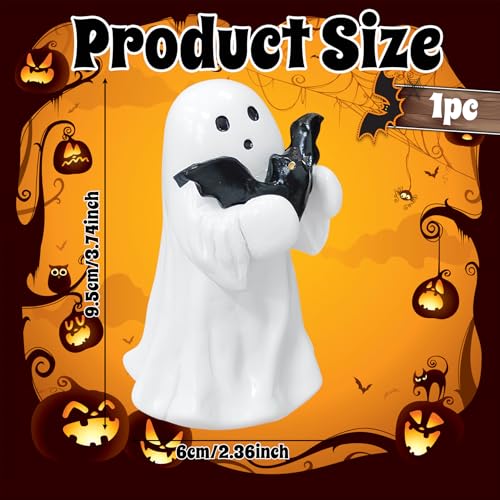 White Decorative Halloween Ghost Figurine (White Hugging the Ghost of a bat) - color: White Hugging the Ghost of a Bat