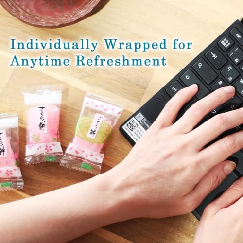 TOMOSAN Japanese Sakura Mochi Candy, Traditional Cherry Blossom Rice Cakes, Soft & Chewy, Individually Wrapped, 180g x 2 Packs (12.7oz Total) - size: 180g (Pack of 2)