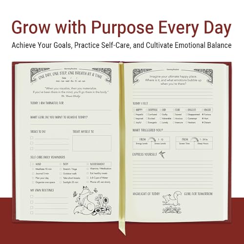 Gratitude Journal for Women with Guided Daily Prompts, Goal Setting & Habit Tracker—90-Day Mindfulness & Self-Care Journal with Relaxing Coloring Pages for Mood, Mindset & Sobriety Support (Hardcover) - color: RED