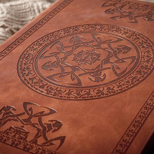 CAGIE Leather Vintage Journal for Men Women Lined Notebook Diary, A5, Brown - color: Brown, size: A5