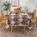 Boho Tablecloth for Dining Tables, Geometric Diamond Pattern Cover - color: A20, size: 86" x 59" (Rectangular)