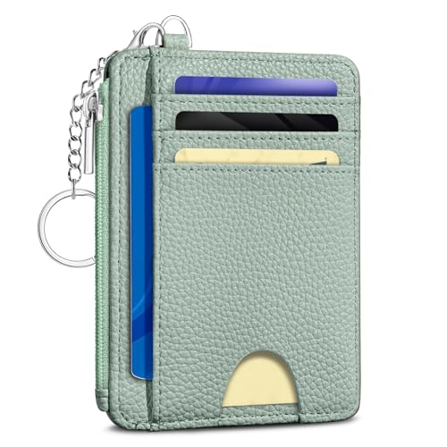 Kelvoris Credit Card Holder Small Wallet Women, Slim RFID, Green - color: Solid Green