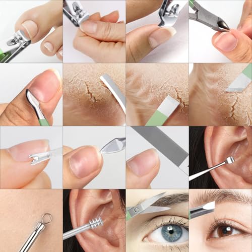 Manicure Set Professional Nail Clippers Pedicure Kit,16 pcs Stainless Steel - color: Green