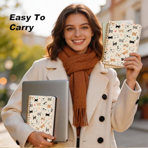 2 Pcs Cat Gifts for Women Spiral Notebook, A5 Journal Notebook 160 Pages - color: Multicolour 0021