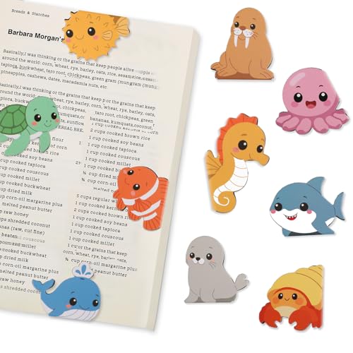 10 Pcs Magnetic Bookmarks, Cute Marine Animals Page Markers for Reading - color: Marine Animals