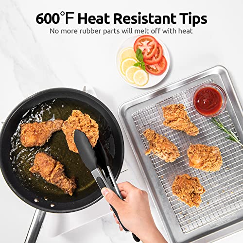 U-Taste Kitchen Tong for Cooking, 600ºF Heat-Resistant Silicone, 9in/Black - color: Black, size: 9 inch
