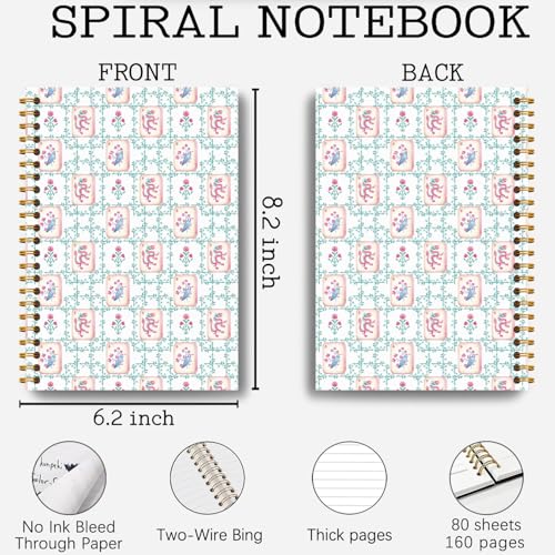 Chinoiserie Floral Mahjong Notebook, Mahjong Gifts for Women Journal, Gifts for Mah Jong Lovers Players Journal, Mah Jong Accessories Hardcover Spiral Notebooks 5.5x8.3 Inch - color: Section 3