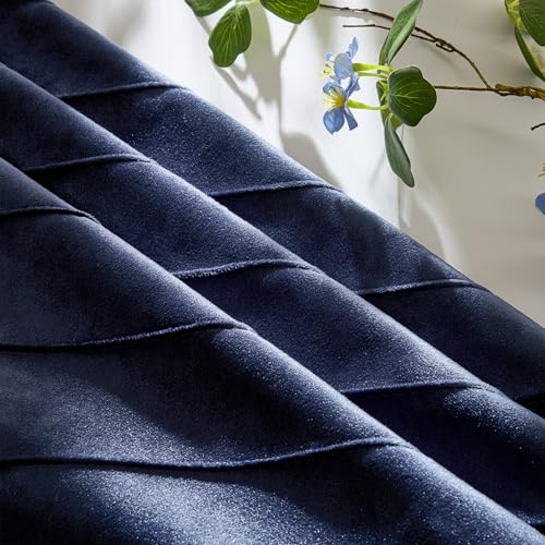 GIGIZAZA Navy Blue Velvet Stripe Throw Pillow Covers 16x16 Set of 2 - color: Navy Blue, size: 16" x 16" (Pack of 2)