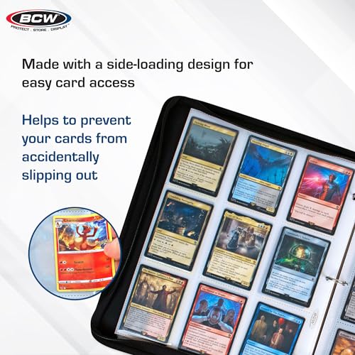 BCW Double-Sided 9-Pocket Pages Holder - 50 White Pages | Trading Card Binder Sheets | Secure Side Loading | Ideal Card Storage and Display Solution - color: White