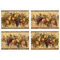 Retro Fruit Table Placemats Set of 4 Place Mats Linen Wipeable Placemats Waterproof Rectangle Table Mat for Kitchen Dining Dinner 18 X 12 Inch - color: Retro Fruit