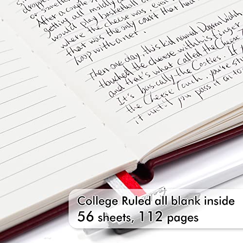 6 Pack Pocket Mini Notebooks Bulk, Feela Small Cute Memo Notepads Hardcover College Ruled Lined Journals with Pen Holder for School Business Work, with 6 Black Pens, 3.5”x 5.5”, A6, Wine - color: A6 6 Wine