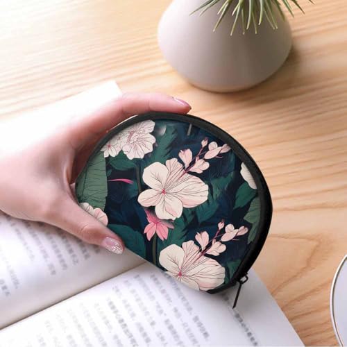IBILIU Small Coin Purse Flower With Black Background Mini Wallet Coin Pouch Change Purse For Women Men - color: Coinp-009