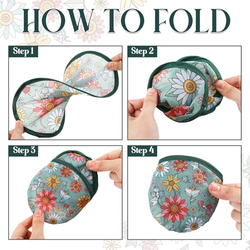 Gejoy 24 Pcs Hippie Retro Foldable Disc Fans Flying Disc Hand Fan 8 Style - color: Hippie Retro
