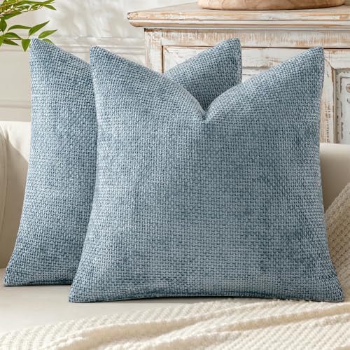 MIULEE Decorative Couch Throw Pillow Covers 16x16 Inch Coastal Blue 2 Pack - color: Coastal Blue, size: 16" x 16" (Pack of 2)
