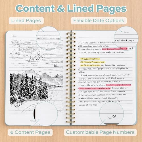 deli Green Lined Spiral Journal Notebook, 160 Pages, A5 (5.5"x8") Hardcover Writing Notebook, College Ruled Spiral Bound Journal for Women & Men - Perfect for Work, School, Office & Note Taking - color: Green