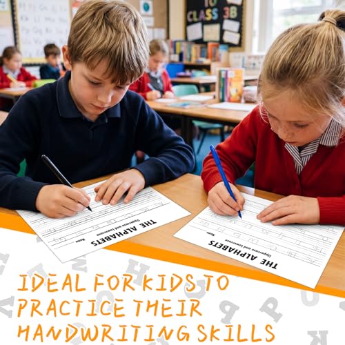 Eaasty 100 Pcs Alphabet Tracing Paper Trace Letters Alphabet Handwriting Practice Workbook Back to School for Kids Ages 3-5 Practice Paper to Write Letters for Pre K and Kindergarten (11.5x8.5 Inches) - size: 11.5x8.5 Inches
