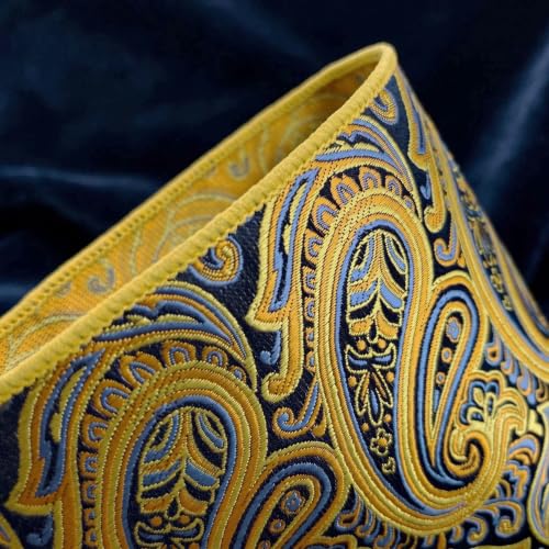 S&W SHLAX&WING Mens Pocket Square Paisley Multicolor Large for Business Wedding - color: Qh13