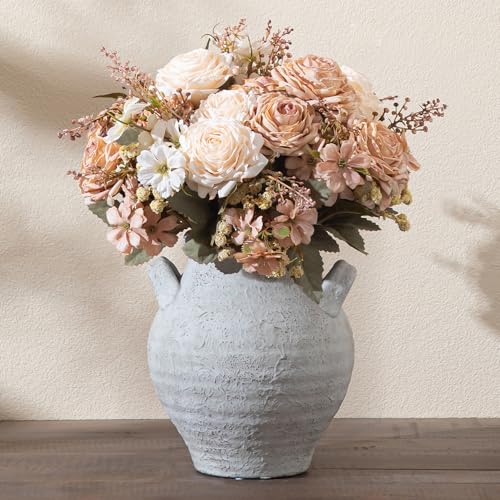 Ceramic Flower Vase, 7.36" Decorative Vase for Rustic Home Décor - color: Rustic-25011-1