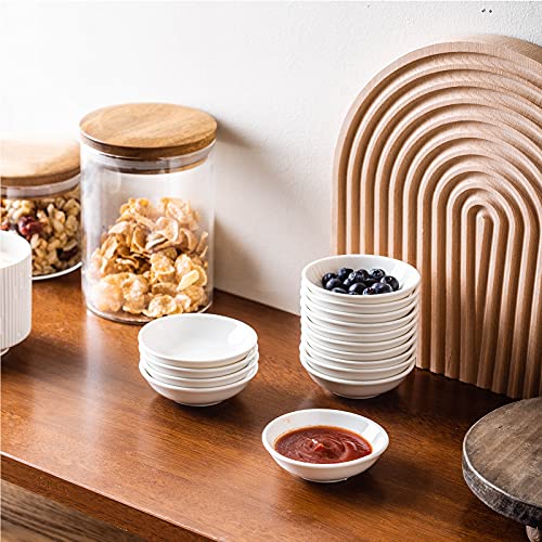 UIBFCWN 1.2 oz Ceramic Dipping Bowls Set of 30, 3 Inch Dipping Sauce Bowls - color: White, size: 30 Pack