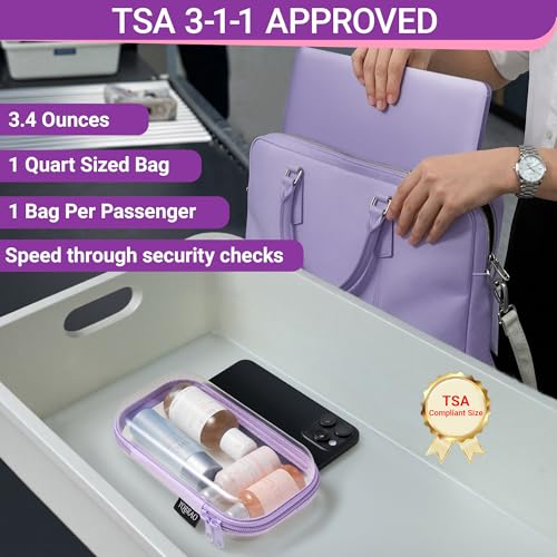 YQBRAO 3-Piece Clear Hard Shell Zipper Case Set, 1M 2S, Purple - color: Purple, size: MSS