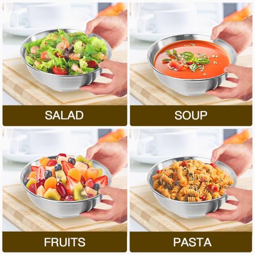 IMEEA 54 Oz Ramen Bowls Stainless Steel Double Wall Soup Bowls, Set of 2