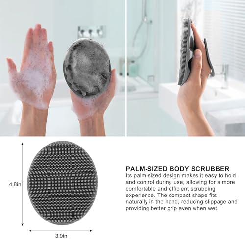 INNERNEED Silicone Body Cleansing Brush Exfoliating Scrubber, Gray - color: Gray
