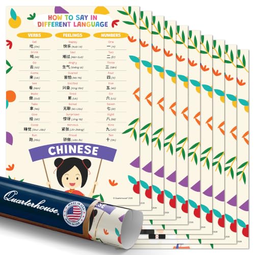Quarterhouse 10 Poster How to Say in Other Languages Part 2 Classroom Set - color: How to Say in Different Languages Part 2