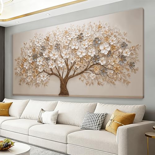 Modern Tree Of Life Canvas Wall Art Decor For Living Room Print 20"×40" - color: LAI-12C, size: 40"L x 20"W