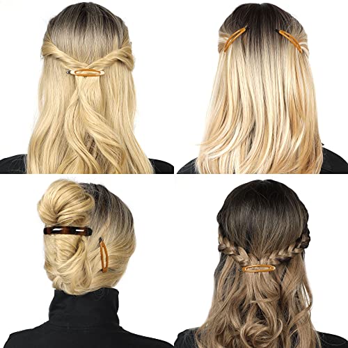 12pcs Hair Barrettes Set for Women and Girls, Hair Clips for Thick Thin Fine Hair, Non-metal Hair Accessories, Non-Slip Grip Handmade Snap Hairpin, BPA Free - color: SN5