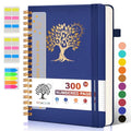 PERCUN B5 Spiral Notebook 300 Numbered Lined Pages Hardcover Journal 7"x10" - color: Navy, size: B5 size (7in x 10in)