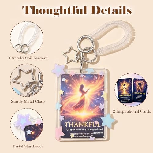 Cute Star Acrylic Photo Card Holder Keychain - color: Purple Stars