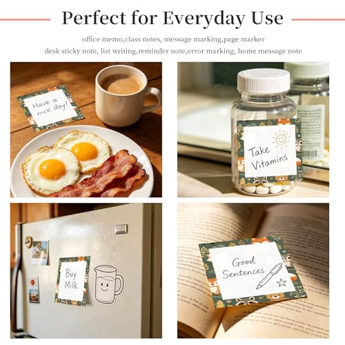 Sticky Notes 3x3 Inches, Cute Self-Stick Note Pads, Funny Memo Pads, Easy to Post Sticky Notes for Office, Home & Notebook Cute Fox Raccoon - color: Cute Fox Raccoon