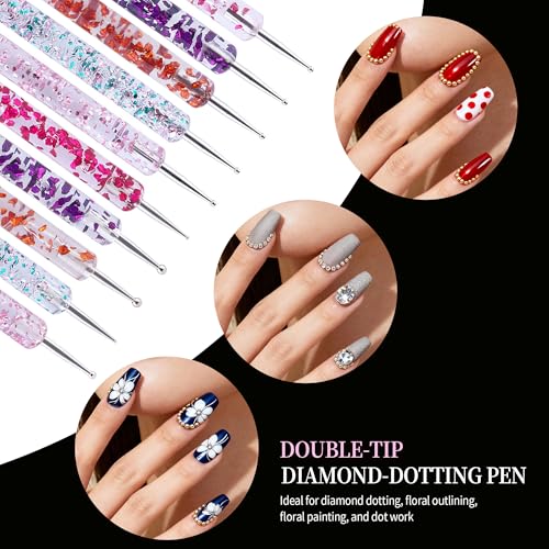 Artdone 34pcs Nail Art Brushes, Nail Art Tool Set, Dotting Tools - color: 34Pcs Set