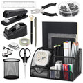 13-in-1 Office Desk Organizer Set for Back to School Supplies Accessories - color: Black