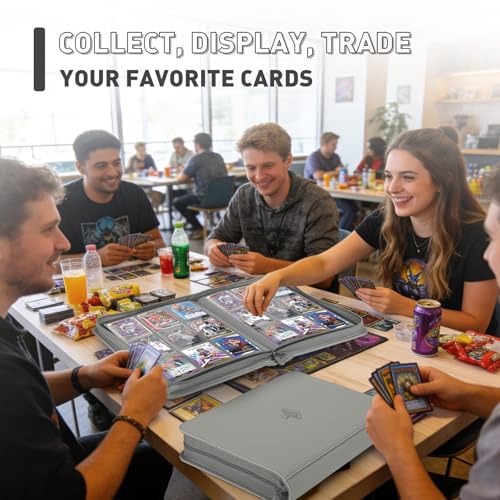 Trading Card Binder 9 Pocket, 360 Pockets Card Collection Binder - color: Gray