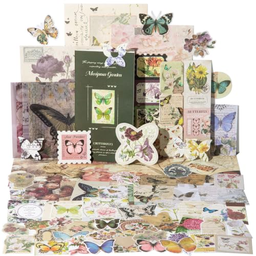YagCu Butterfly Scrapbook Kit, Vintage Junk Journal Supplies - color: Butterfly