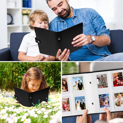 Ruibytree 320 Pockets Album for Instax Mini & Polaroid 2x3" Pictures,Black - color: Black